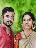 ordered watercolour portraits