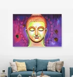 Buddha Wall Canvas Painting with Frame for Living Room