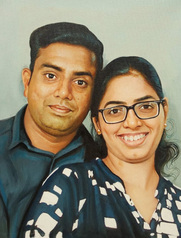 Couple Acrylic Painting Handmade Portraits