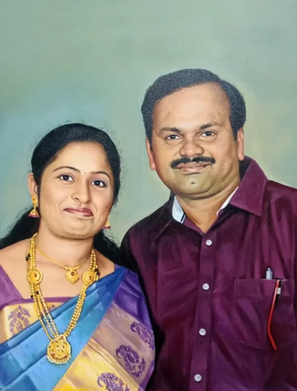 Couple Oil Colour Handmade Portraits