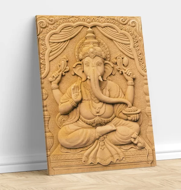 Ganesha Painting on Canvas terracotta style home decor
