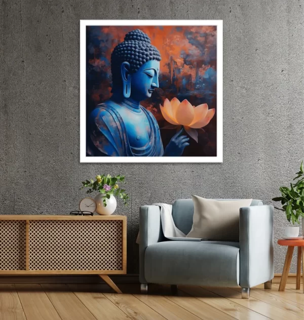 Buddha Painting buddha holding lotus flower