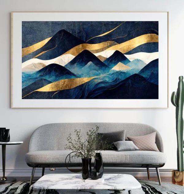 Abstract Painting Minimalistic Mountain Landscape