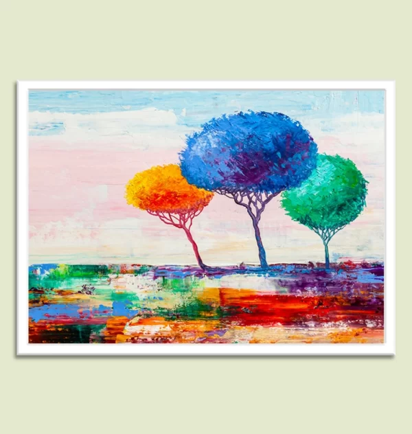 Colourful Autumn Trees Oil Painting Canvas Print