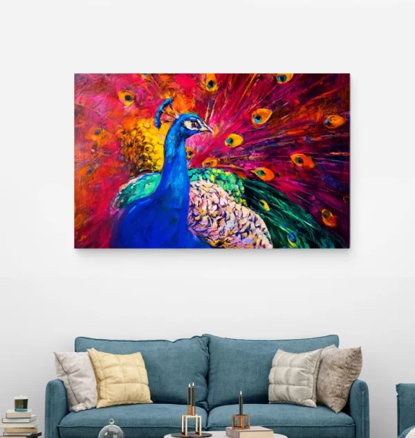 Peacock Vastu Painting-Wall Art for Wealth, Harmony, and Positive Energy