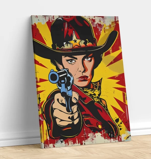 Gun with Woman Pop Art