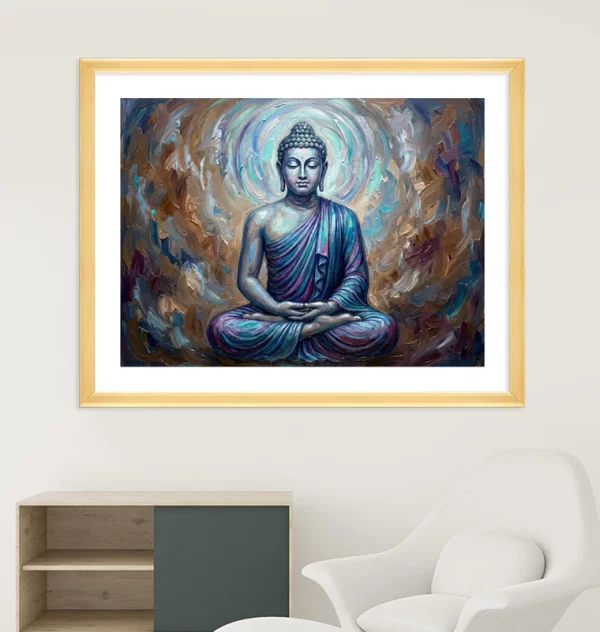 Buddha Sitting Meditation - oil colour wall art canvas print